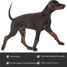 Updated Protects Bandage, Dog Protector Cover, Dog Leg Support Dogs Hock Joint Brace Pet Knee Pads - Black - View 4