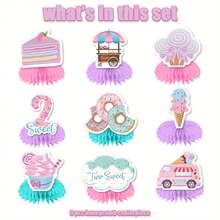 9pcs Donut Theme Two Sweet Birthday Party Decorations Table Honeycomb Centerpiece Donut Table Decoration Donuts 2nd Birthday Sign Decoration 2nd Birthday Theme Table Party Supplies Girls Christening Decorations,Adult Party Games Suitable For Halloween/Christmas/Thanksgiving - Baby Pink - View 2