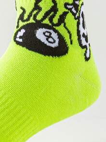 1 Pair Unisex Skateboard & Basketball Graphic Socks, Street Fashion Hip Hop Design, Novelty Fun Crazy Socks - Multicolor - View 4