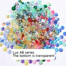 1200/2000/3000/10000/12500/20000 Pcs Purple Bulk Pack 3-5mm Resin Non-Hot Fix Rhinestones AB Transparent Flat Bottom Plastic Crystals DIY Shiny Diamonds