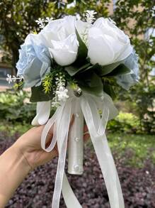1PC Wedding Bouquets For Bride Tossing Bouquet Bridal Bouquet  Artificial Flowers Bridesmaid Bouquets For Wedding, Valentine's Day, Decoration, Party Decor,Table Centerpiece Vase Decor - Multicolor - View 14