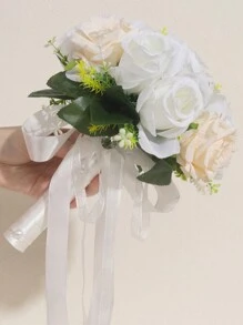 1PC Wedding Bouquets For Bride Tossing Bouquet Bridal Bouquet  Artificial Flowers Bridesmaid Bouquets For Wedding, Valentine's Day, Decoration, Party Decor,Table Centerpiece Vase Decor - Multicolor - View 4