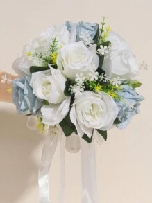 1PC Wedding Bouquets For Bride Tossing Bouquet Bridal Bouquet  Artificial Flowers Bridesmaid Bouquets For Wedding, Valentine's Day, Decoration, Party Decor,Table Centerpiece Vase Decor - Multicolor - View 7