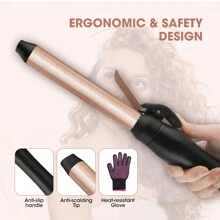 Rotating Curling Iron 1 Inch, Automatic Curling Iron For All Hair Types, Professional Barrel For Women, Creates Long-Lasting Curls And Waves For Long/Middle/Short All Hair - 金色 - 查看 7
