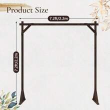 1pc Wooden Wedding Square Arch 7.2ft Backdrop Stand For Ceremony, Rustic Wedding Arches For Indoor Proposal Party, Elegant Wooden Arch For Outdoor Lawn Forest Wedding Decoration - 1 cái - Xem 3