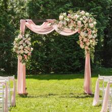 1pc Wooden Wedding Square Arch 7.2ft Backdrop Stand For Ceremony, Rustic Wedding Arches For Indoor Proposal Party, Elegant Wooden Arch For Outdoor Lawn Forest Wedding Decoration - 1 cái - Xem 5