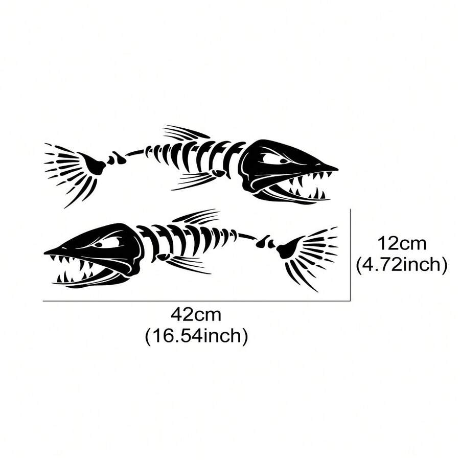 42x12cm Graphics Large Fish Bone Stickers For Car Boat Body Decal
