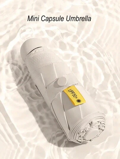 1把迷你胶囊伞，口袋伞，防晒，防雨，防紫外线，折叠旅行伞，男友情人节爱心图案，春夏精选，伴娘礼物，房间，卧室装饰，海滩，旅行，男女通用，度假，可爱小物