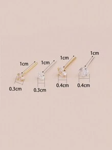 Juego De 20 Pernos Para Nariz Con Cuatro Garras, 3 Mm Y 4 Mm De Longitud, Pasador Recto Y Flexible, Unisex