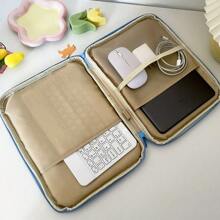 1 Stück kariertes Muster Tablette/iPad Hülle, Laptoptasche 14 Zoll mit mehrlagigem Stauraum, koreanischer Stil Schutzhülle für 10,2/10,9/11 Zoll iPad, 13/13,3/14 Zoll Laptop Schulunterricht Laptophülle Computertasche Reise Laptoptasche Schullaptoptasche Frauen Lehrertasche Laptoptasche College Computertasche Wohnheim - Verschiedenfarbig - Übersicht 5