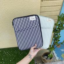 1 Stück kariertes Muster Tablette/iPad Hülle, Laptoptasche 14 Zoll mit mehrlagigem Stauraum, koreanischer Stil Schutzhülle für 10,2/10,9/11 Zoll iPad, 13/13,3/14 Zoll Laptop Schulunterricht Laptophülle Computertasche Reise Laptoptasche Schullaptoptasche Frauen Lehrertasche Laptoptasche College Computertasche Wohnheim - Verschiedenfarbig - Übersicht 4
