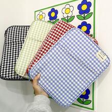 1 Stück kariertes Muster Tablette/iPad Hülle, Laptoptasche 14 Zoll mit mehrlagigem Stauraum, koreanischer Stil Schutzhülle für 10,2/10,9/11 Zoll iPad, 13/13,3/14 Zoll Laptop Schulunterricht Laptophülle Computertasche Reise Laptoptasche Schullaptoptasche Frauen Lehrertasche Laptoptasche College Computertasche Wohnheim - Verschiedenfarbig - Übersicht 2