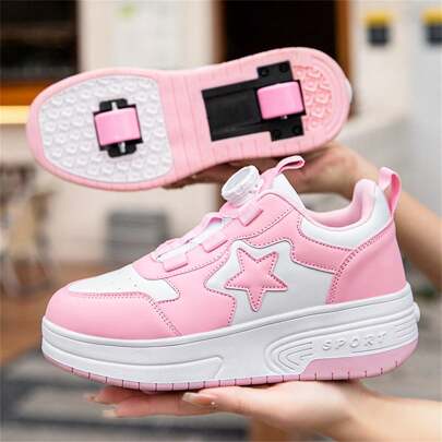 Summer Teenagers Student Adult Couple Breathable Low-Top Sneakers With 2 Wheels Inline Roller Skates Outdoor Sports Shoes For Men And Women