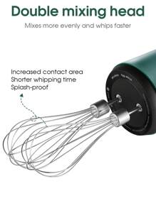 手持式电动搅拌器，USB充电，1200mAh电池，3档速度自控，配备304不锈钢搅拌器，适用于打发或混合鸡蛋、黄油、奶油等。 - 彩色 - 查看 7