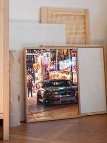 1pc Modern Art Mount Fuji Landscape Decoration Painting, Ideal For Car & Racing Posters