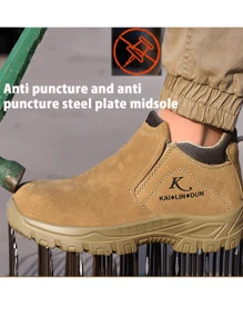 Calzado de Seguridad Industrial con Puntera de Acero para Hombre, Calzado de Trabajo y Seguridad para Hombre, Resistente a Lesiones por Objetos Punzantes y Aplastamiento, Resistente al Polvo y Antideslizante, Botas de Trabajo para Hombre con Puntera de Acero Aislante y Antifricción para Soldadura y Prevención de Chispas, Adecuado para Sitios Industriales y Sitios de Construcción.