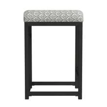 HomePop Open Back Metal 24 Inches Height Counter Stool - 淺灰色印花 - 查看 3
