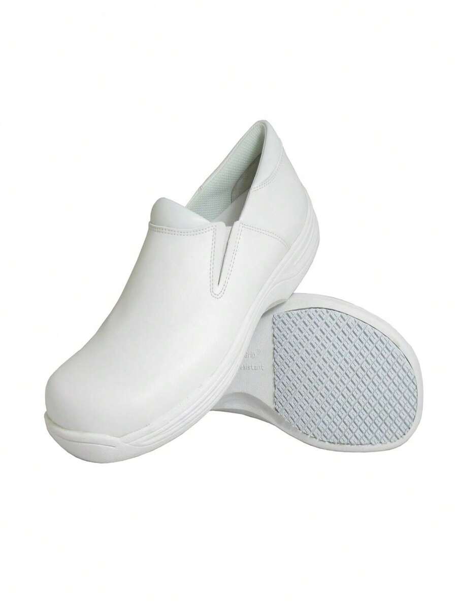 Genuine Grip 4705-12W Womens Slip-Resistant Leather Work Shoe, White - Size 12 - trắng - Xem 1