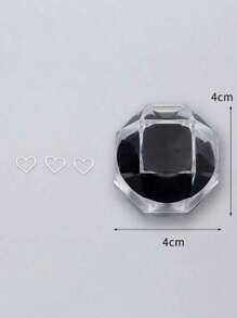 3pcs/Set Silver Metal Hollow Out Heart & Fang Rhinestone Decor Valentines,Mom,Mother,Mother's Day,Gift