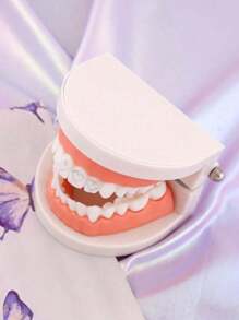 3pcs/Set Silver Metal Hollow Out Heart & Fang Rhinestone Decor Valentines,Mom,Mother,Mother's Day,Gift