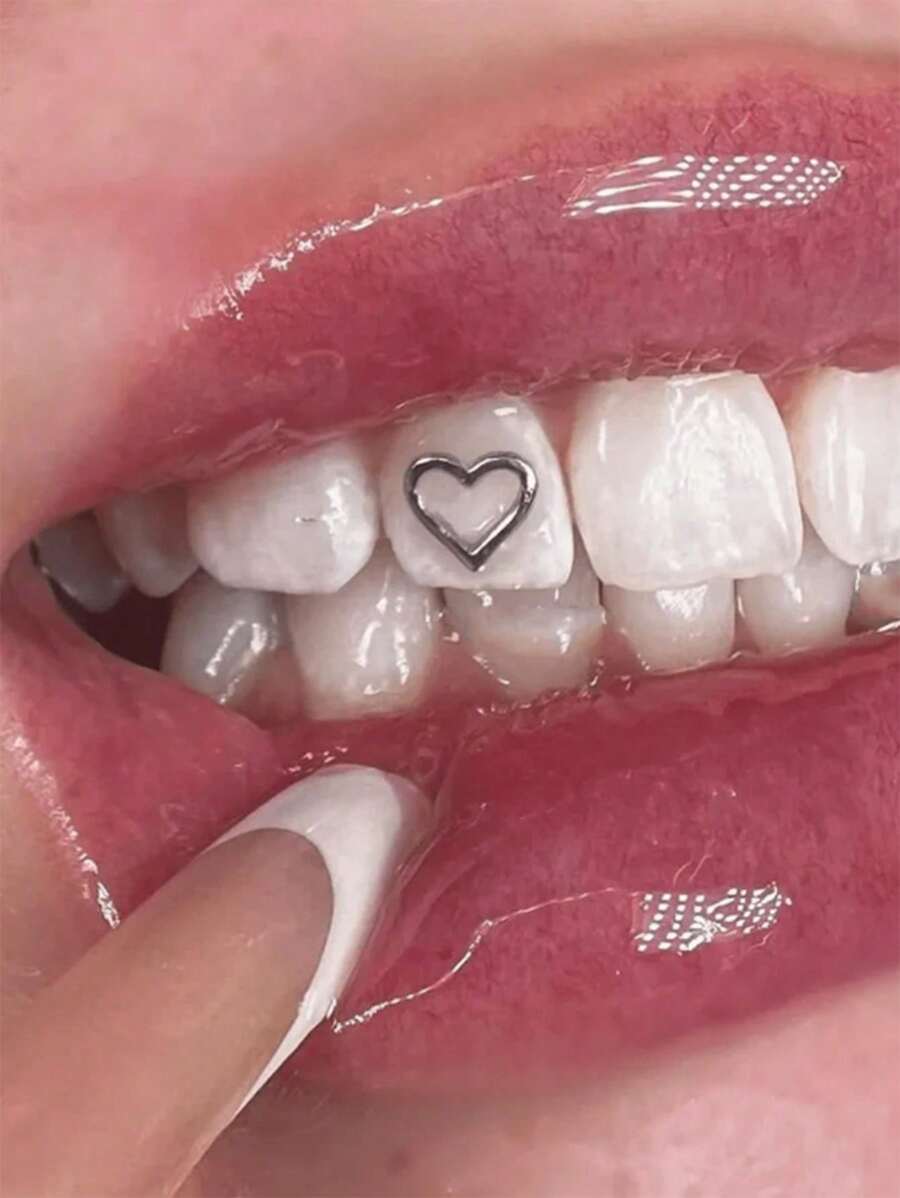 3pcs/Set Silver Metal Hollow Out Heart & Fang Rhinestone Decor Valentines,Mom,Mother,Mother's Day,Gift