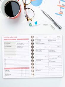 BUBU 1pc Weekly Planner Back To School Supplies - Pink - View 3