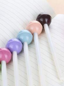 4pcs/1pc Randomly Assorted Multi-Color Lollipop Shape Ballpoint Pens, Cute Stationery Back To School - Multicolor - View 10