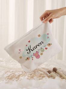 Nuevo bolso de cosméticos, bolso de cosméticos con foto personalizada, se puede personalizar con tu diseño único, el bolso de cosméticos de lona impermeable y ligero con cremallera también es perfecto para monedero, estuche de lápices, ideal para compras, citas, vacaciones, viajes, festivales, fiestas o como regalo. Vuelve a la escuela.