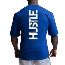 Oversized Gym T-Shirt Loose Bodybiulding Loose Training Shirt - 藍色 - 查看 1