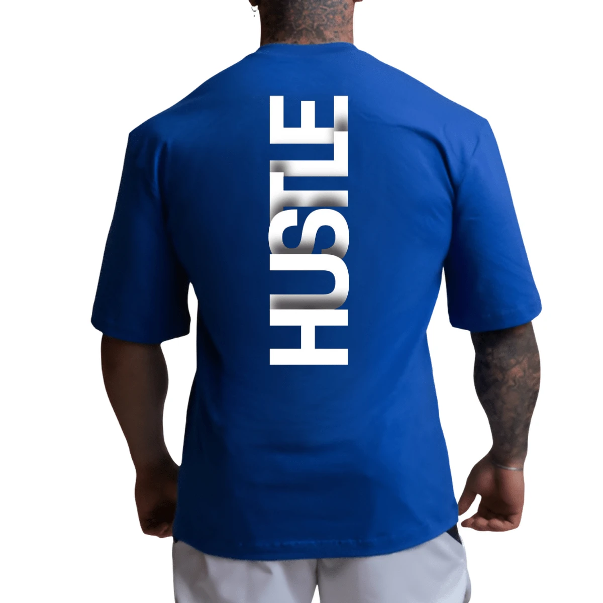 Oversized Gym T-Shirt Loose Bodybiulding Loose Training Shirt - 藍色 - 查看 1