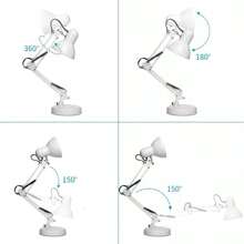 Lámpara De Escritorio Brazo Giratoria 360° Con Clip Y Base - Dorado - Ver 5