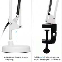 Lámpara De Escritorio Brazo Giratoria 360° Con Clip Y Base - Dorado - Ver 4