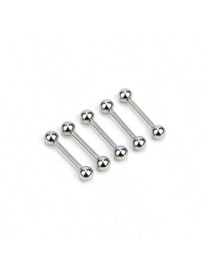 1件亲肤低敏钛钢舌钉、唇钉、双球圆头镜面抛光耳软骨钉、耳屏钉、穿刺饰品