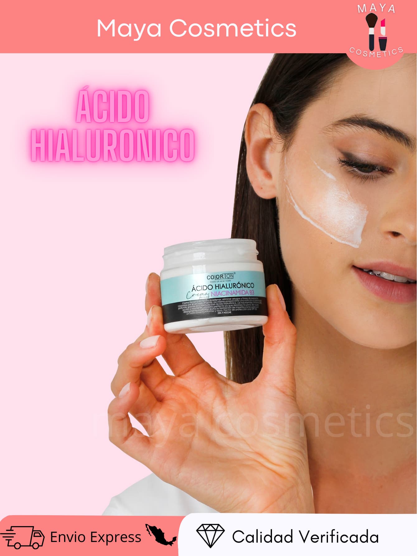 Crema Acido Hialuronico Con Niacinamida B3 Colorton Control quita Manchas , Hidratante Facial Para Hidratar Y Suavizar La Piel Extra Seca, Nutritiva, Mejora La Sequedad, Loción Facia , skincare rutina facial - verde menta - Ver 1