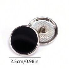 哑光黑色金属纽扣 10 件 - 多尺寸 11.5-25 毫米合金装饰纽扣，适用于西装外套、连衣裙、DIY 夹克（衣领/袖子装饰）