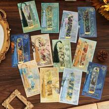 12 Pcs Vintage Painting Metal Bookmark Set Retro Oil Hollow Long Tassel Bookmark Students Reading Tool Creative Gift School Supplies For Book Lovers Friends Office School Stationery Supplies