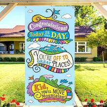 1 Pc Oh The Places You'll Go Photo Banner Backdrops Graduation Party Decoration Design Cartoon Themed Adventure Begins Scene Decoration - Door Banner - View 3