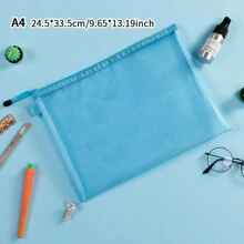 Pasta transparente para documentos de camada única/dupla, pasta de malha com zíper tamanho A4 para armazenamento de material escolar, organizador de arquivos de escritório, volta às aulas, volta às aulas, material escolar