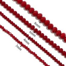1pc Red Ceramic Cut Abacus Crystal Flat Beads, All-Match Handmade DIY Beading Supplies, Suitable For Making Bracelets, Necklaces, Jewelry, Phone Chains, Keychains