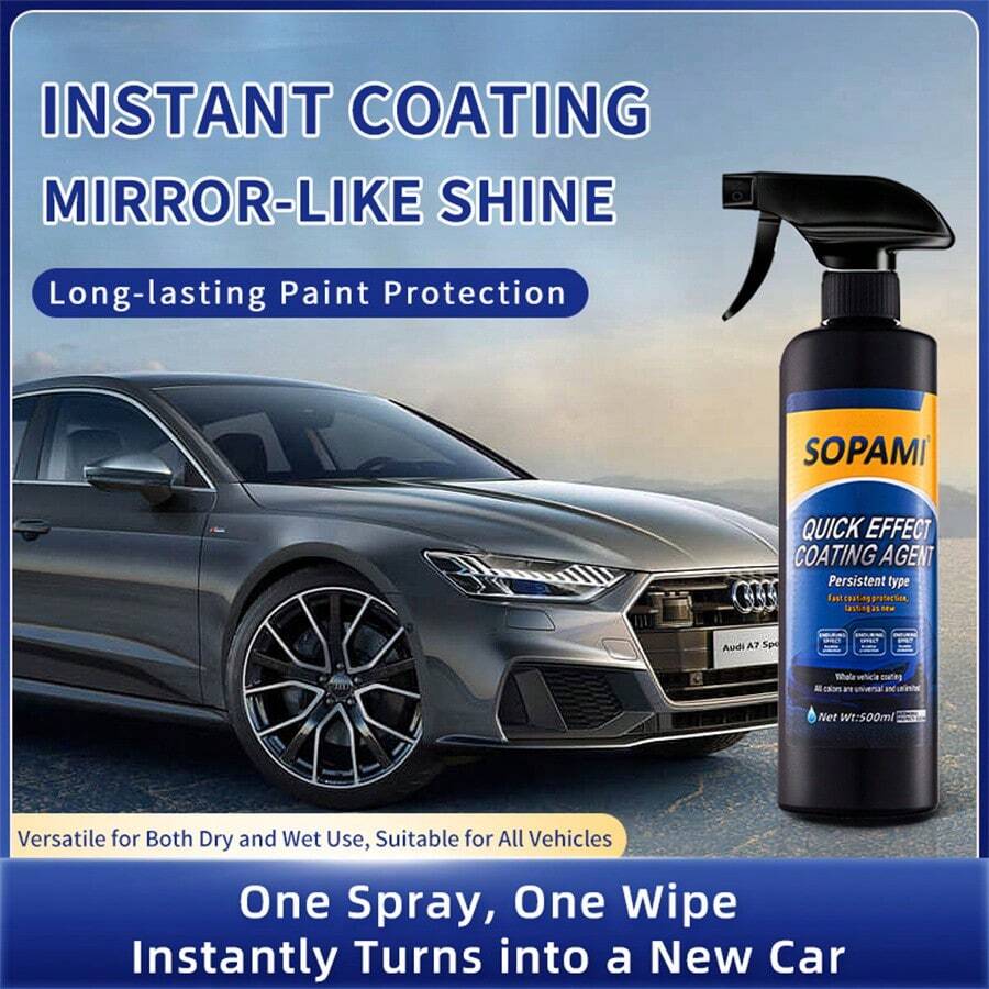 SOPAMI Quickly Coat Car Wax Polish Spray Waterless Wash, Wax