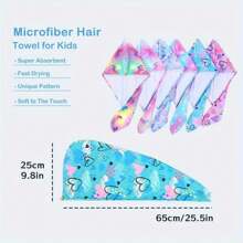 1pc Children Geometric Printed Quick Drying Microfiber Hair Wrap, Soft Absorbent Bath Towel Hat, Suitable For Long & Short Hair, Perfect Gift For Girls
