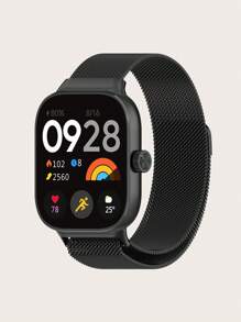 حزام حلقة ميلانية معدنية متوافق مع ساعة شاومي 4 النسائية/الرجالية قطعة واحدة قابل للتعديل من شبكة فولاذية مغناطيسية قابلة للتنفس