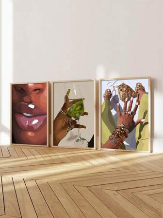 3 szt. Obraz na płótnie Wall Art-modny plakat do biura, salonu, dekoracji sypialni-prezenty na dzień matki-bez ramki