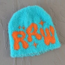 1 件冬季女士男士毛绒字母针织帽 Y2K 时尚针织无檐帽 - 彩色 - 查看 9