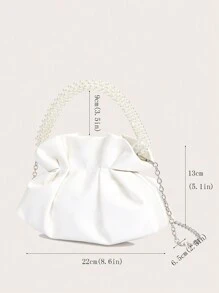 Women's Faux Pearl Rhinestone Handbag Pu Black Bag Party Party Casual Crossbody Bag Ladies Fresh And Simple Fashion Dinner Bag Wedding Evening Dress Bag Clutch Bag Valentines