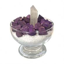 Crystal Point Purpurite Purification Bowl And Coarse Salt 7cm - Bụi tím - Xem 1