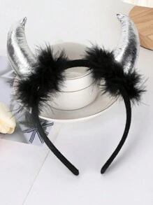 Bentiță - Bentiță de păr cu coarne de diavol roșu, accesorii de vrăjitoare, diavol, bentiță de păr, bentițe cu cercei