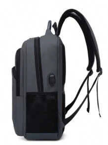 Men's Large Capacity Computer Backpack Casual Backpack Student Backpack Iron Handle - 黑色 - 查看 4