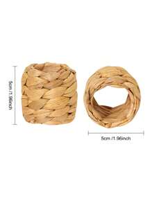 Natural Grass Woven Napkin Rings, Suitable For Room Decor, Dining Table Decor, Home Decor, Fits For Holiday, Party, Birthday, Wedding And Banquet - Multicolor - View 3