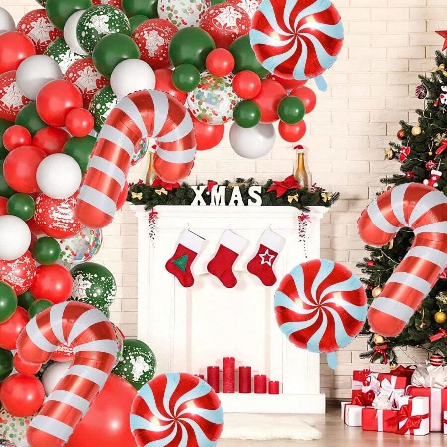 6 Pcs Christmas Inflatable Candy Canes Set Christmas Inflatable Candy